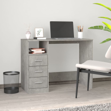 vidaXL betonszürke színű szerelt fa íróasztal fiókokkal 102x50x76 cm íróasztal