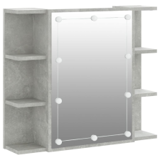 vidaXL betonszürke színű tükrös szekrény LED-ekkel 70 x 16,5 x 60 cm (808877) fürdőszoba bútor