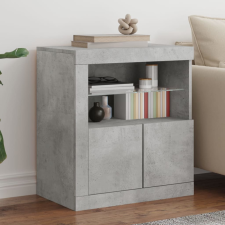 vidaXL betonszürke tálalószekrény LED-világítással 60,5 x 37 x 67 cm bútor