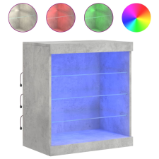 vidaXL betonszürke tálalószekrény LED-világítással 60,5 x 37 x 67 cm (836696) bútor