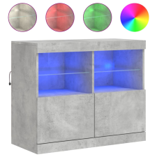 vidaXL betonszürke tálalószekrény LED-világítással 81 x 37 x 67 cm (836661) bútor