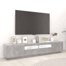 vidaXL Betonszürke tv-szekrény led-lámpákkal 200 x 35 x 40 cm bútor