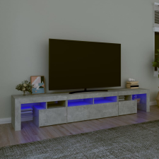 vidaXL betonszürke TV-szekrény LED lámpákkal 230x36,5x40 cm bútor