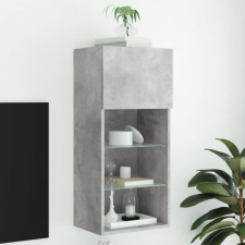 vidaXL betonszürke TV-szekrény LED lámpákkal 40,5x30x90 cm bútor