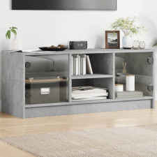 vidaXL betonszürke TV-szekrény üvegajtókkal 102 x 37 x 42 cm bútor
