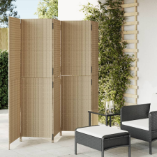 vidaXL bézs 5-paneles polyrattan térelválasztó bútor