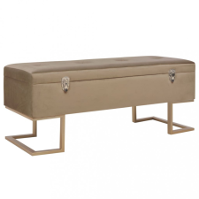vidaXL bézs bársonypad tárolórekesszel 105 cm bútor