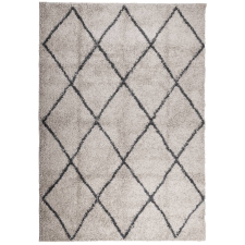 vidaXL bézs és antracit hosszú szálú bozontos modern szőnyeg 120x170cm (375388) lakástextília