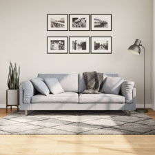 vidaXL bézs és antracit hosszú szálú bozontos modern szőnyeg 140x200cm lakástextília