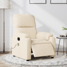 vidaXL bézs mikroszálas szövet elektromos dönthető masszázsfotel masszázsfotel