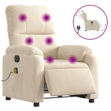 vidaXL bézs mikroszálas szövet elektromos dönthető masszázsfotel (3204927) masszázsfotel