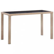 vidaXL Bézs polyrattan kerti asztal 123 x 60 x 74 cm kerti bútor