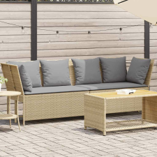 vidaXL bézs polyrattan kerti kanapé párnával kerti bútor