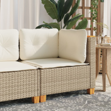 vidaXL bézs polyrattan kerti sarokkanapé párnával kerti bútor