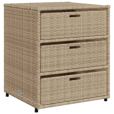vidaXL bézs polyrattan kerti tárolószekrény 55 x 59 x 69 cm (365558) kerti tárolás