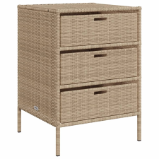 vidaXL bézs polyrattan kerti tárolószekrény 55 x 59 x 80 cm (365554) kerti tárolás