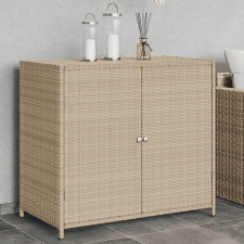 vidaXL bézs polyrattan kerti tárolószekrény 83x45x76 cm kerti tárolás