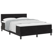 vidaXL Bokszrugós Ágy Mattal Fekete 140x190 cm Bársony (3339172) ágy és ágykellék