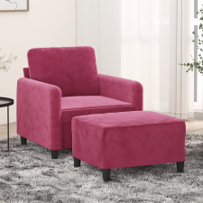 vidaXL bordó bársony kanapéfotel lábtartóval 60 cm bútor