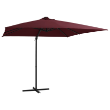 vidaXL bordó konzolos napernyő LED-világítással 250 x 250 cm kerti bútor