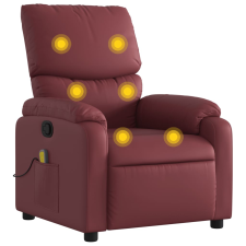 vidaXL bordó műbőr dönthető masszázsfotel (373445) masszázsfotel