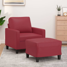 vidaXL bordó műbőr kanapéfotel lábtartóval 60 cm bútor