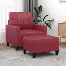 vidaXL bordó műbőr kanapéfotel lábtartóval 60 cm bútor