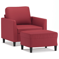 vidaXL bordó műbőr kanapéfotel lábtartóval 60 cm (3201120) bútor