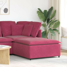 vidaXL borvörös moduláris kanapé lábzsámoly modul 100x100x48 cm bútor
