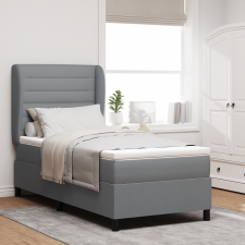 vidaXL Box Rugós Ágy Matrac Világosszürke 90x190 cm Szövet ágy és ágykellék