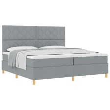 vidaXL Box Spring Ágy Matrac Közepes Szürke 200x200 cm Szövet (3339721) ágy és ágykellék