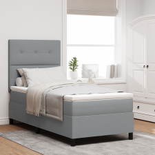 vidaXL Box Spring Ágy Matrac & LED Fény Szürke 80x200 cm Szövet ágy és ágykellék