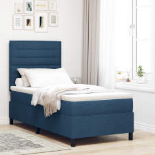 vidaXL Box Spring Ágy Matrac & LED Kék 100x200 cm Szövet ágy és ágykellék