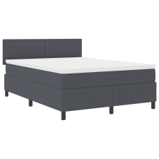 vidaXL Box Spring Ágy Matrac&LED Sötétszürke 160x200 cm Bársonyos Szövet (3337608) ágy és ágykellék