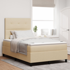 vidaXL Box Spring Ágy Matraccal &amp;amp; LED Krém 120x200 cm Szövet ágy és ágykellék