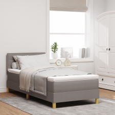 vidaXL Box Spring Ágy Matraccal és LED-el Taupe 100x200 cm Szövet ágy és ágykellék