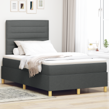 vidaXL Box Spring Ágy matraccal és LED sötétszürke 120x200 cm Szövet ágy és ágykellék