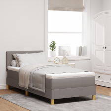 vidaXL Box Spring ágy matraccal és LED világítással, Topszínű, 80x200 cm, Szövet ágy és ágykellék