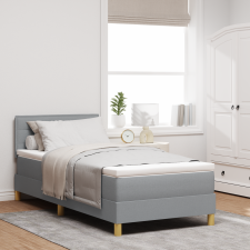 vidaXL Box Spring ágy matraccal és LED világítással, világosszürke, 100x200 cm, szövet ágy és ágykellék