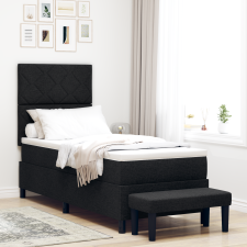 vidaXL Box Spring Ágy Matraccal és Pad Black 80x200 cm Szövet ágy és ágykellék