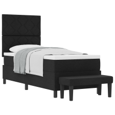 vidaXL Box Spring Ágy Matraccal és Pad Black 80x200 cm Szövet (3344102) ágy és ágykellék