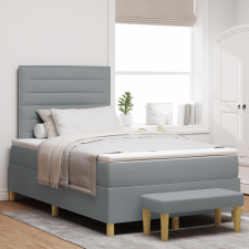 vidaXL Box Spring Ágy Matraccal és Pad Light Grey 120x190 cm Szövet ágy és ágykellék