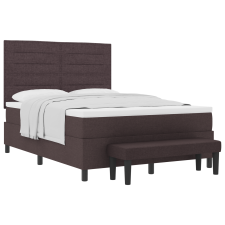 vidaXL Box Spring Ágy matraccal és padlóval Sötétbarna 160x200 cm Szövet (3344005) ágy és ágykellék