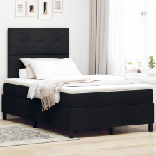vidaXL Box Spring Ágy Matraccal Fekete 120x200 cm Szövet ágy és ágykellék