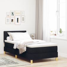 vidaXL Box Spring Ágy Matraccal Fekete 90x190 cm Szövet ágy és ágykellék
