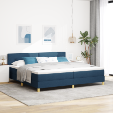 vidaXL Box Spring Ágy Matraccal Kék 200x200 cm Szövet ágy és ágykellék