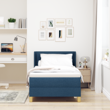vidaXL Box Spring Ágy Matraccal Kék 90x200 cm Szövet ágy és ágykellék