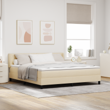 vidaXL Box Spring Ágy Matraccal Krém 180x200 cm Szövet ágy és ágykellék