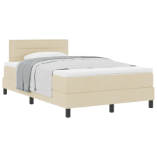 vidaXL Box Spring ágy matraccal, krém színben, 120x200 cm szövet (3338606) ágy és ágykellék