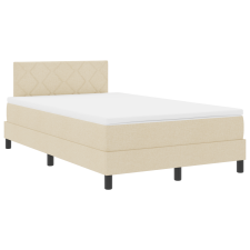 vidaXL Box Spring Ágy Matraccal & LED Creme 120x190 cm Szövet (3342273) ágy és ágykellék
